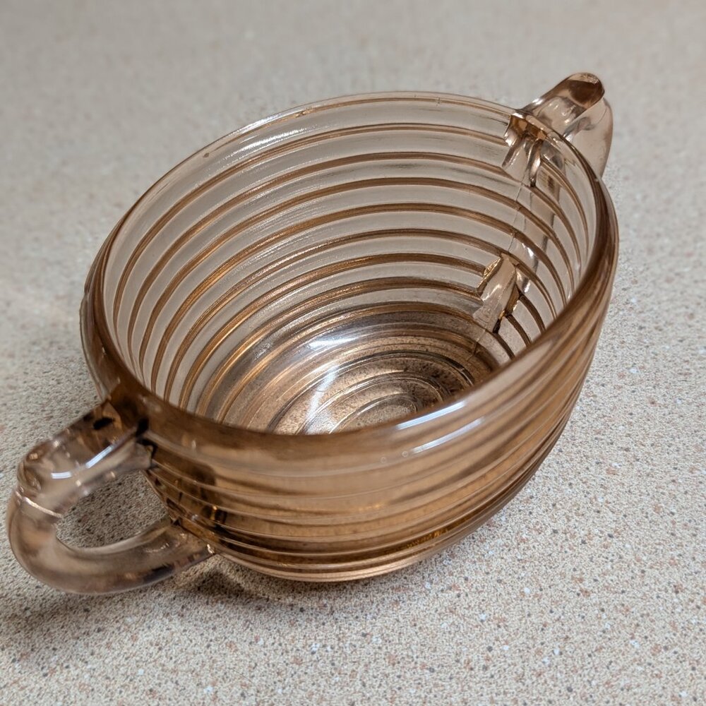 Anchor Hocking Manhattan Pink Sugar & Creamer Set - Picture 9 of 15